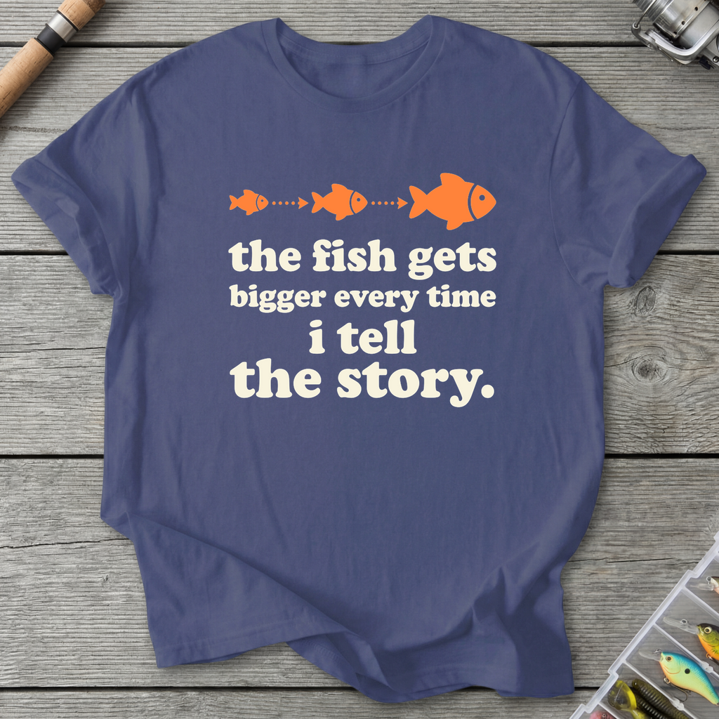 The Fish Gets Bigger Every Time T-Shirt in Metro Blue | River Giants Club