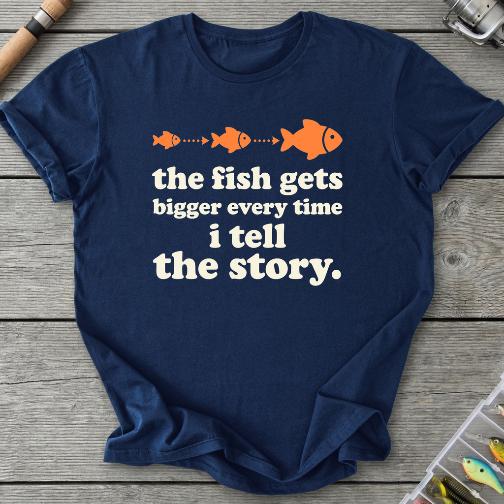 The Fish Gets Bigger Every Time T-Shirt in Navy | River Giants Club