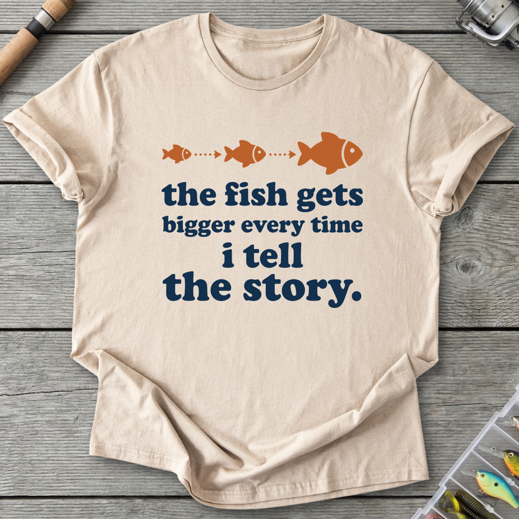 The Fish Gets Bigger Every Time T-Shirt in Sand | River Giants Club