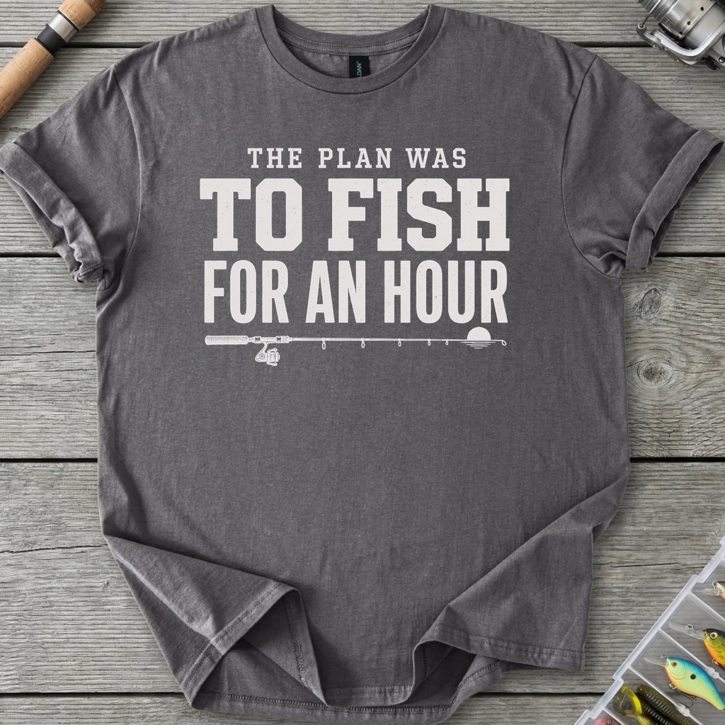 The Plan Was To Fish T-Shirt in Charcoal | River Giants Club