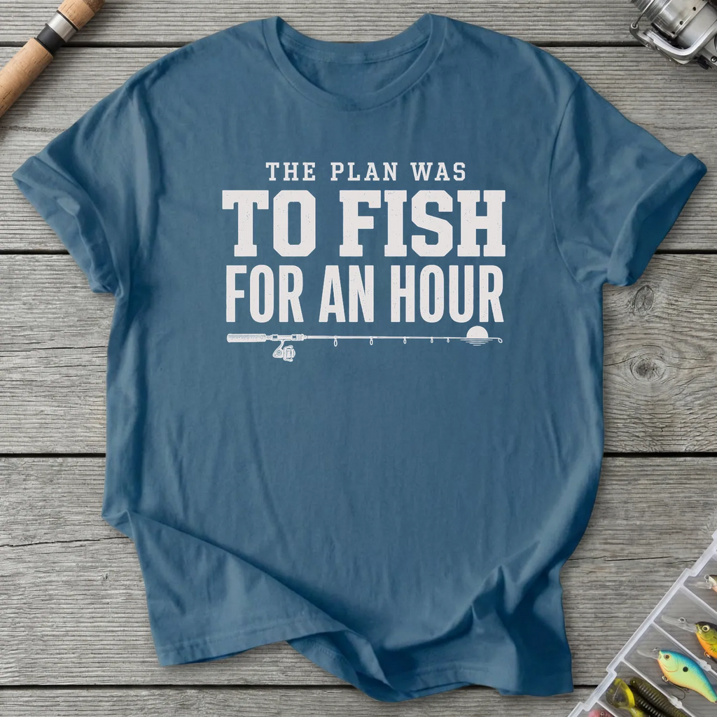 The Plan Was To Fish T-Shirt in Indigo Blue | River Giants Club