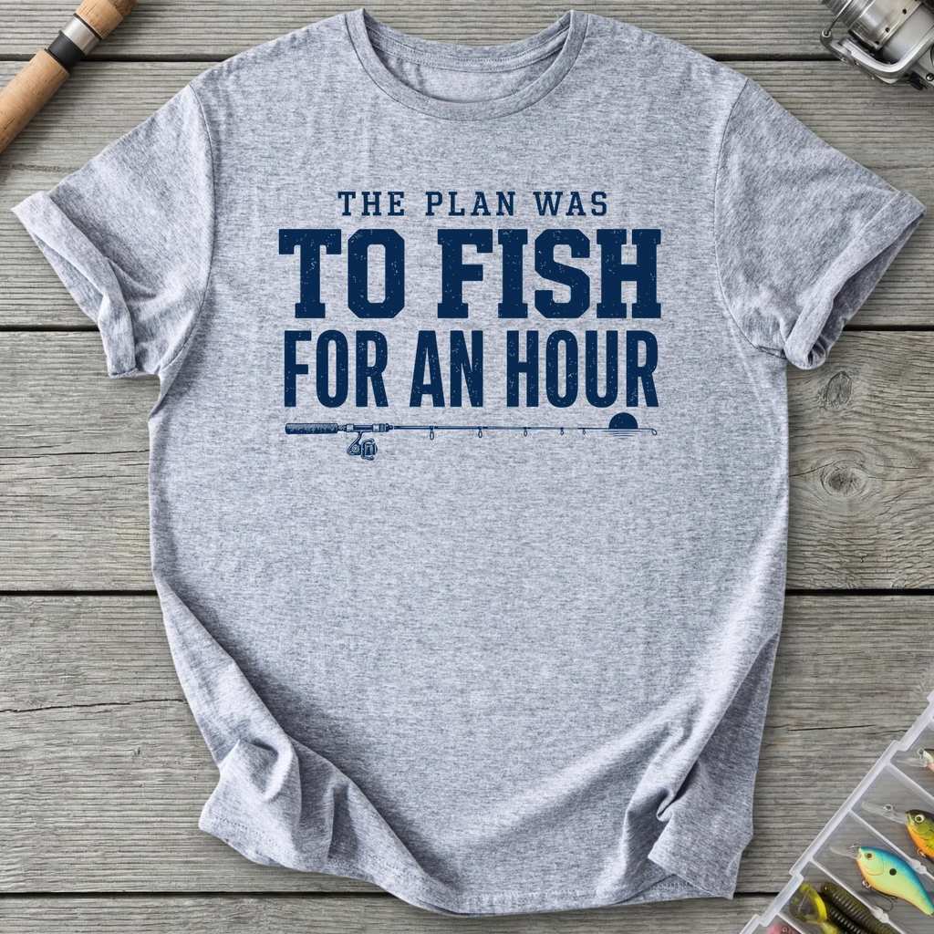 The Plan Was To Fish T-Shirt in Sport Grey | River Giants Club