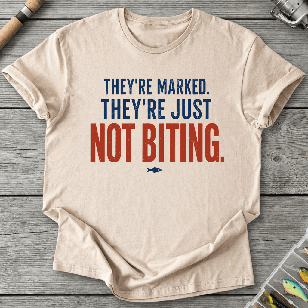 They're Just Not Biting T-Shirt in Sand | River Giants Club
