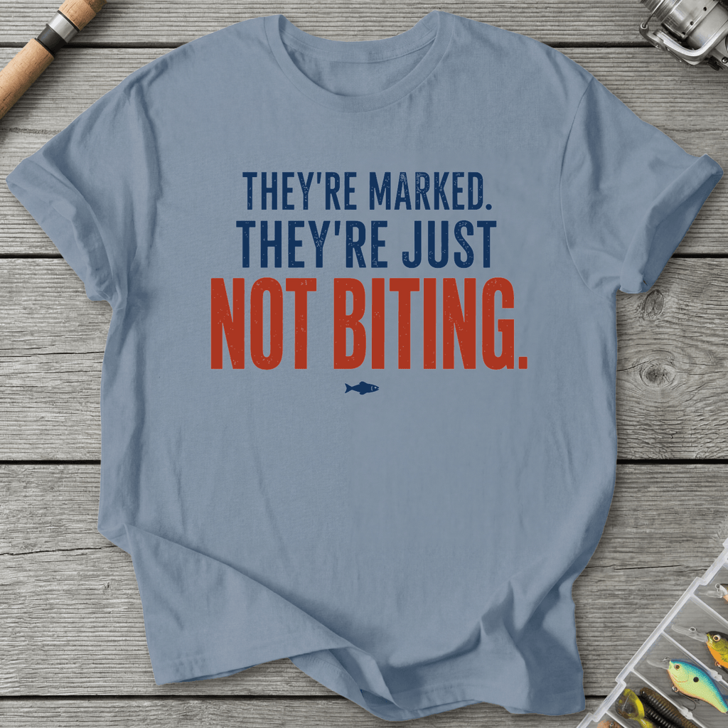 They're Just Not Biting T-Shirt in Stone Blue | River Giants Club