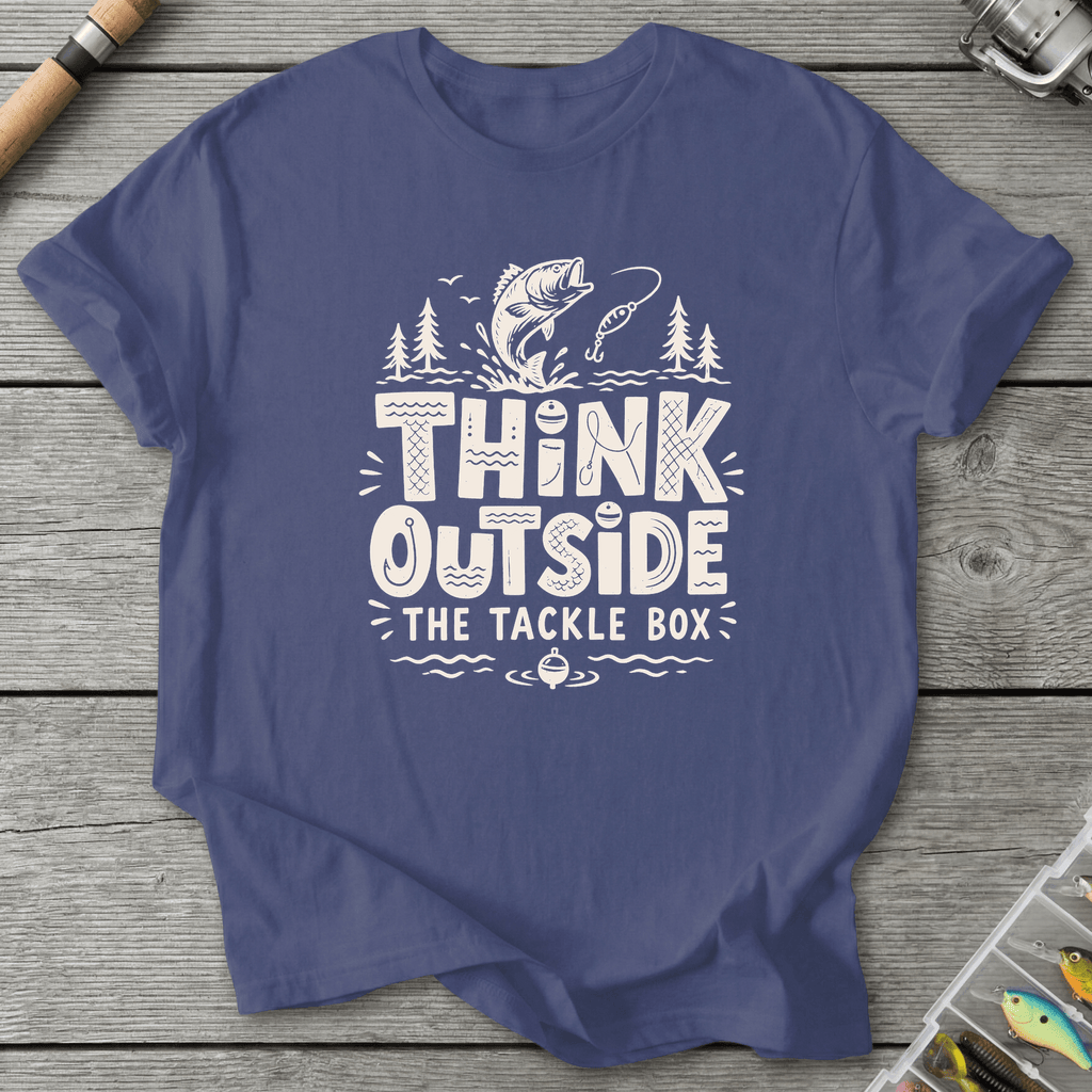 Think Outside The Tackle Box T-Shirt in Metro Blue | River Giants Club