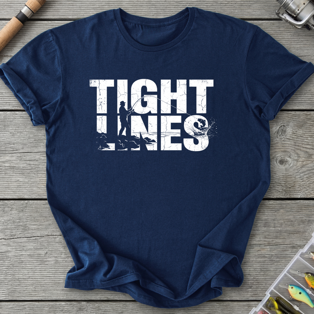 Tight Line Fishing T-Shirt in Navy | River Giants Club