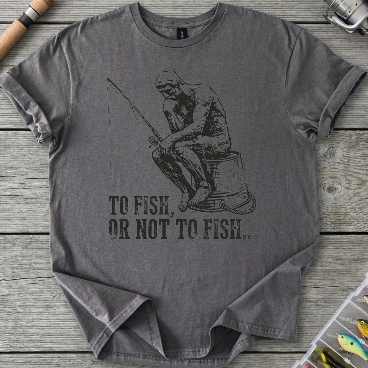 To Fish or Not To Fish T-Shirt in Charcoal | River Giants Club