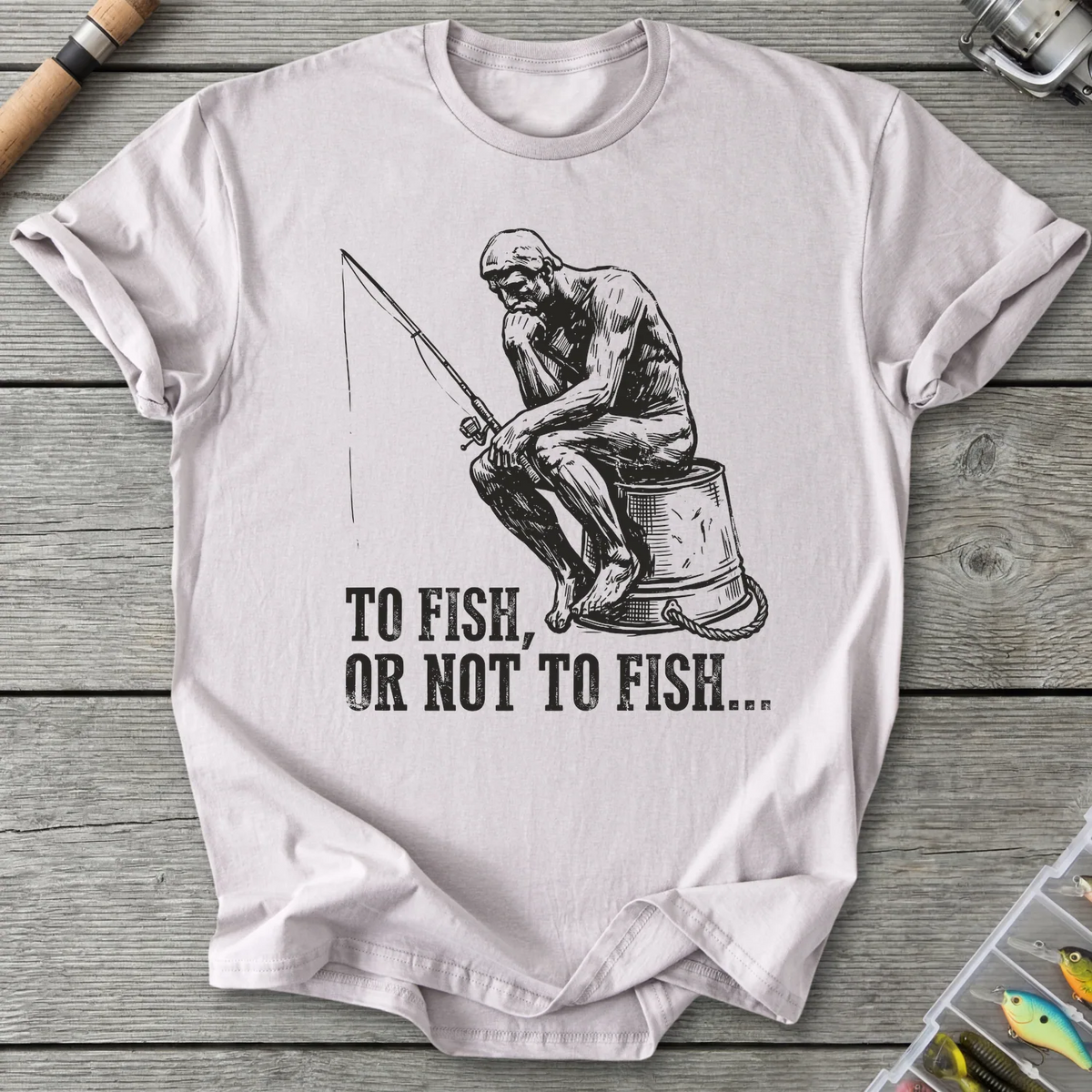 To Fish or Not To Fish T-Shirt in Ice Grey | River Giants Club
