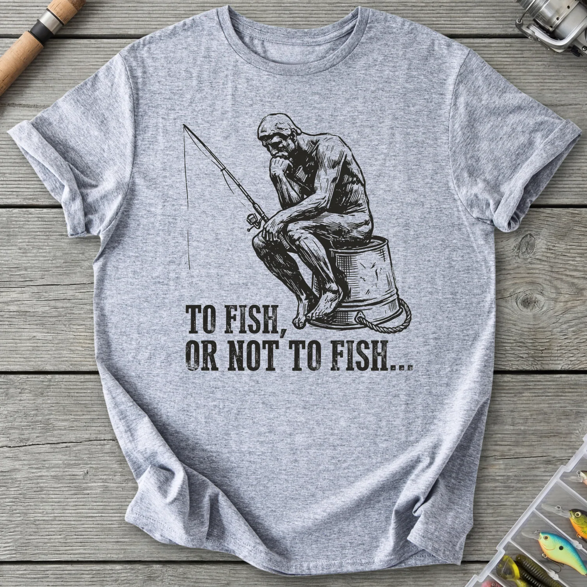 To Fish or Not To Fish T-Shirt in Sport Grey | River Giants Club