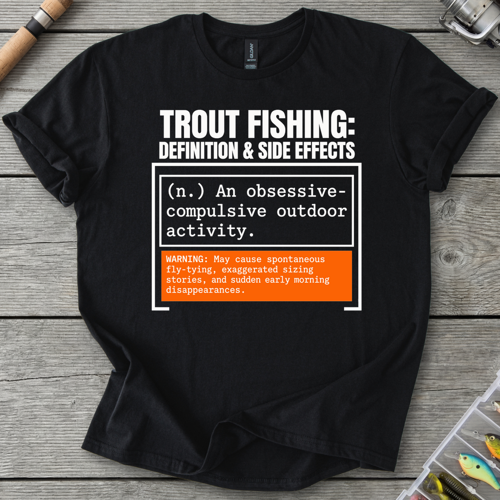 Trout Fishing Definition T-Shirt in Black | River Giants Club