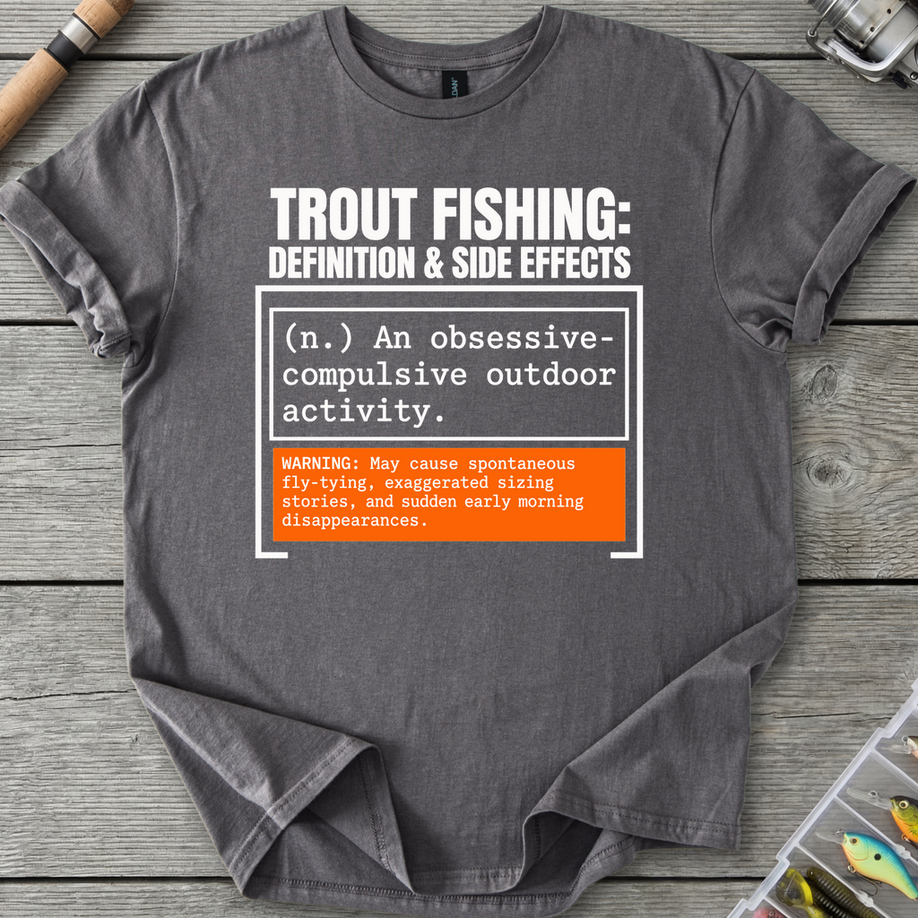 Trout Fishing Definition T-Shirt in Charcoal | River Giants Club