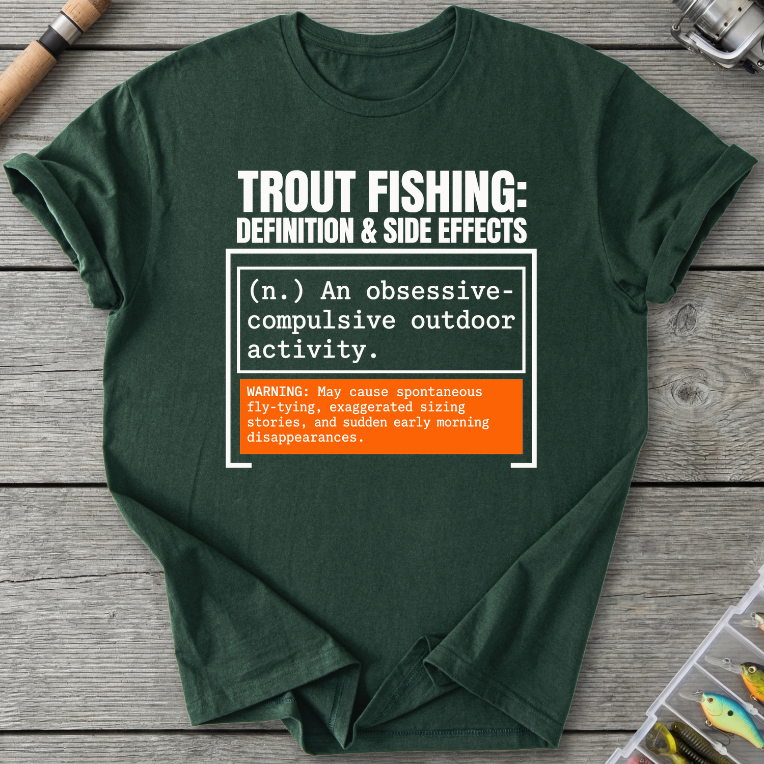 Trout Fishing Definition T-Shirt in Forest Green | River Giants Club