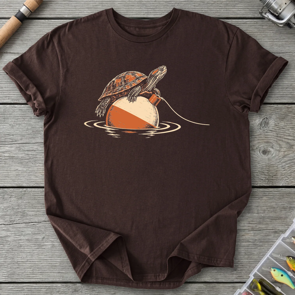 Turtle Rides Bobber T-Shirt in Dark Chocolate | River Giants Club