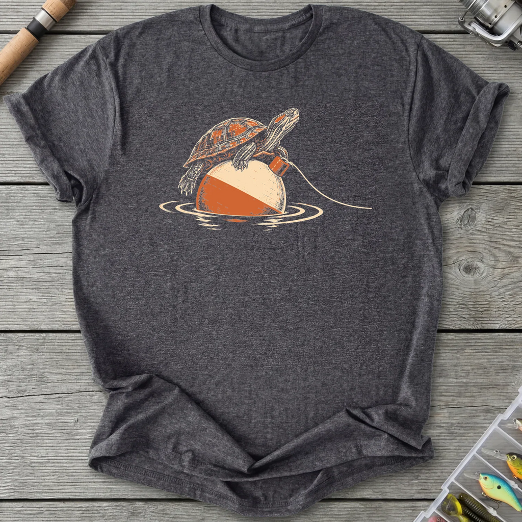 Turtle Rides Bobber T-Shirt in Dark Heather Grey | River Giants Club