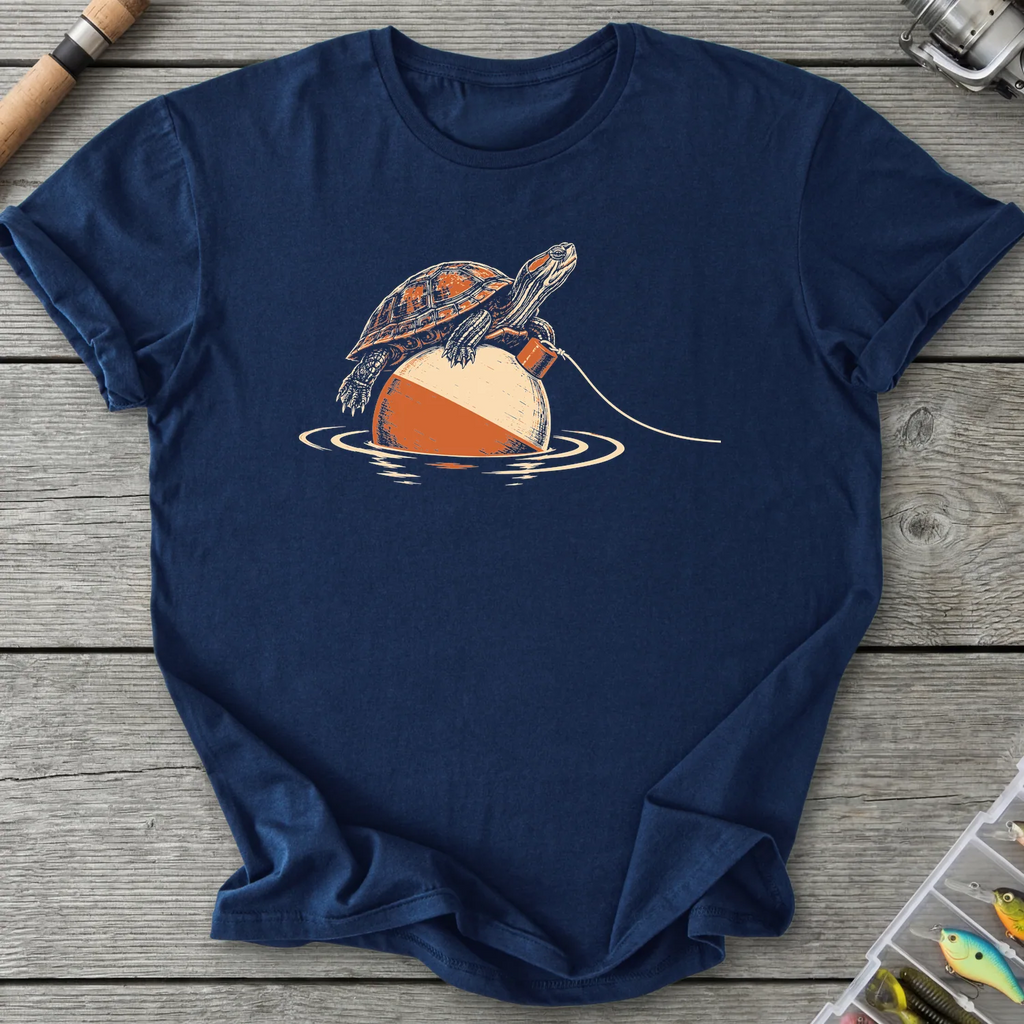 Turtle Rides Bobber T-Shirt in Navy | River Giants Club