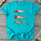 Vintage Fishing Lure Trio T-Shirt in Tropical Blue | River Giants Club