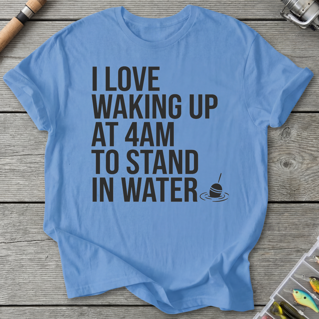 Waking Up At 4AM Fishing T-Shirt in Carolina Blue | River Giants Club