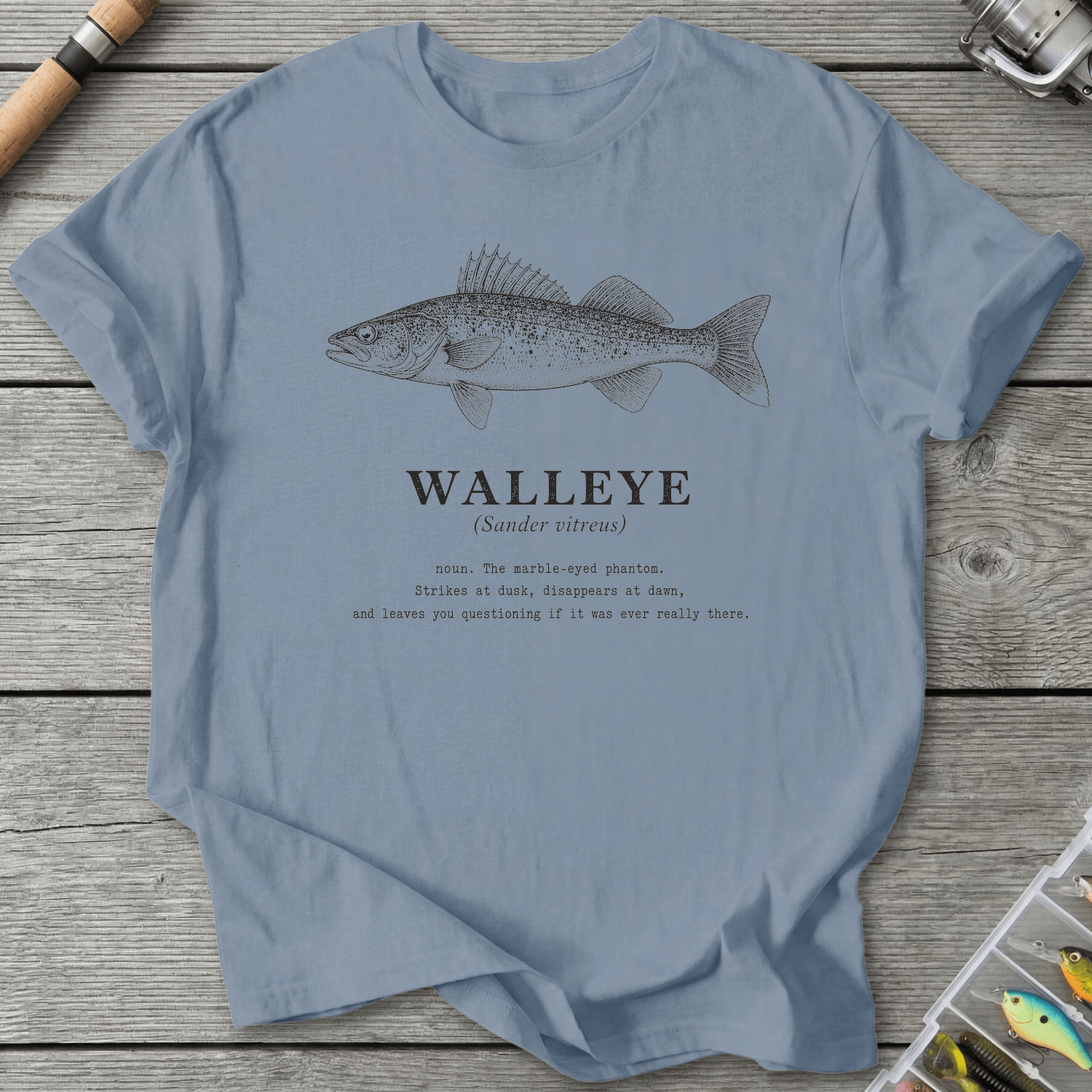 Walleye Definition T-Shirt in Stone Blue | River Giants Club