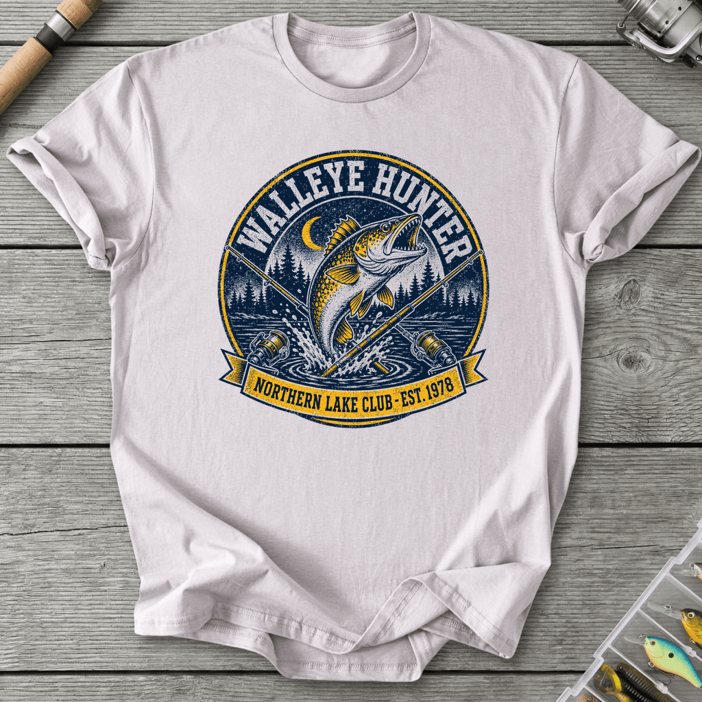 Walleye Hunter Club T-Shirt in Ice Grey | River Giants Club