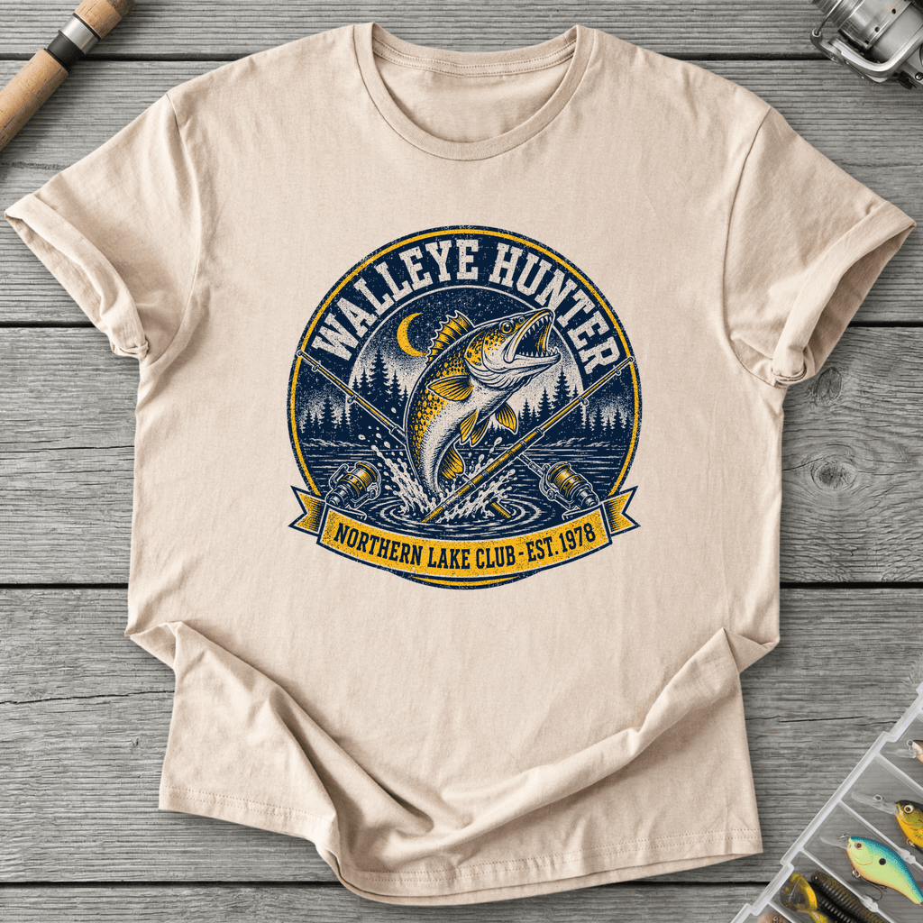 Walleye Hunter Club T-Shirt in Sand | River Giants Club