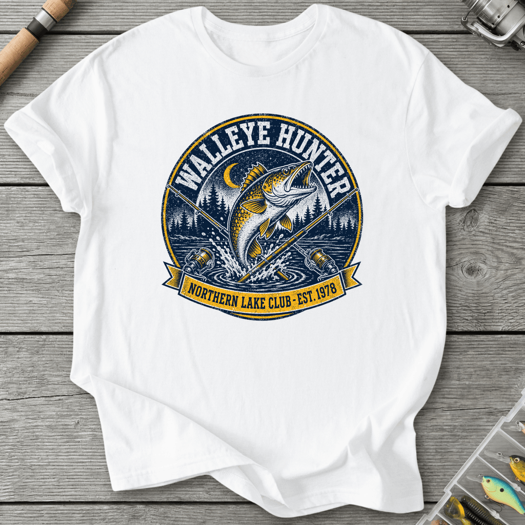 Walleye Hunter Club T-Shirt in White | River Giants Club