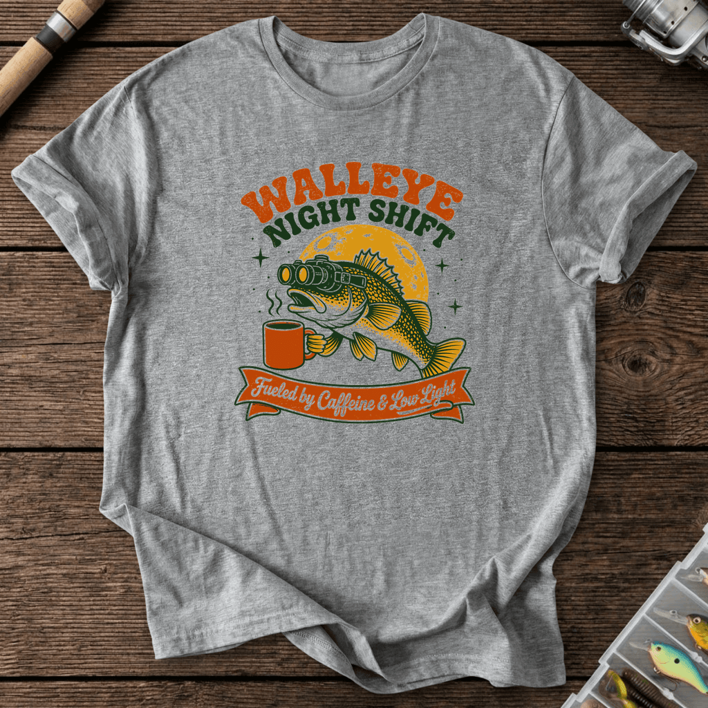 Walleye Night Shift T-Shirt in Graphite Heather | River Giants Club