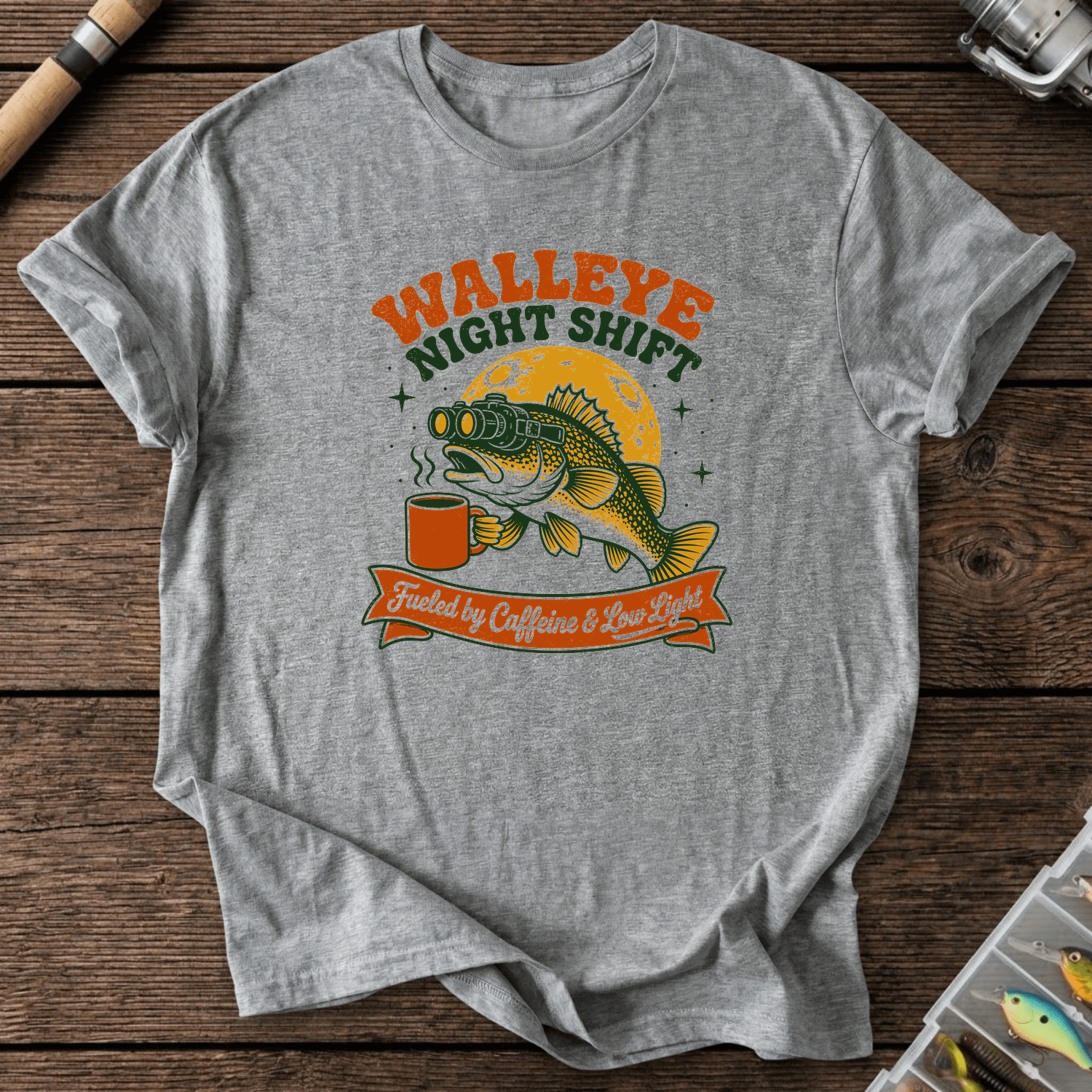 Walleye Night Shift T-Shirt in Graphite Heather | River Giants Club
