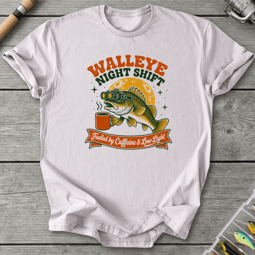 Walleye Night Shift T-Shirt in Ice Grey | River Giants Club