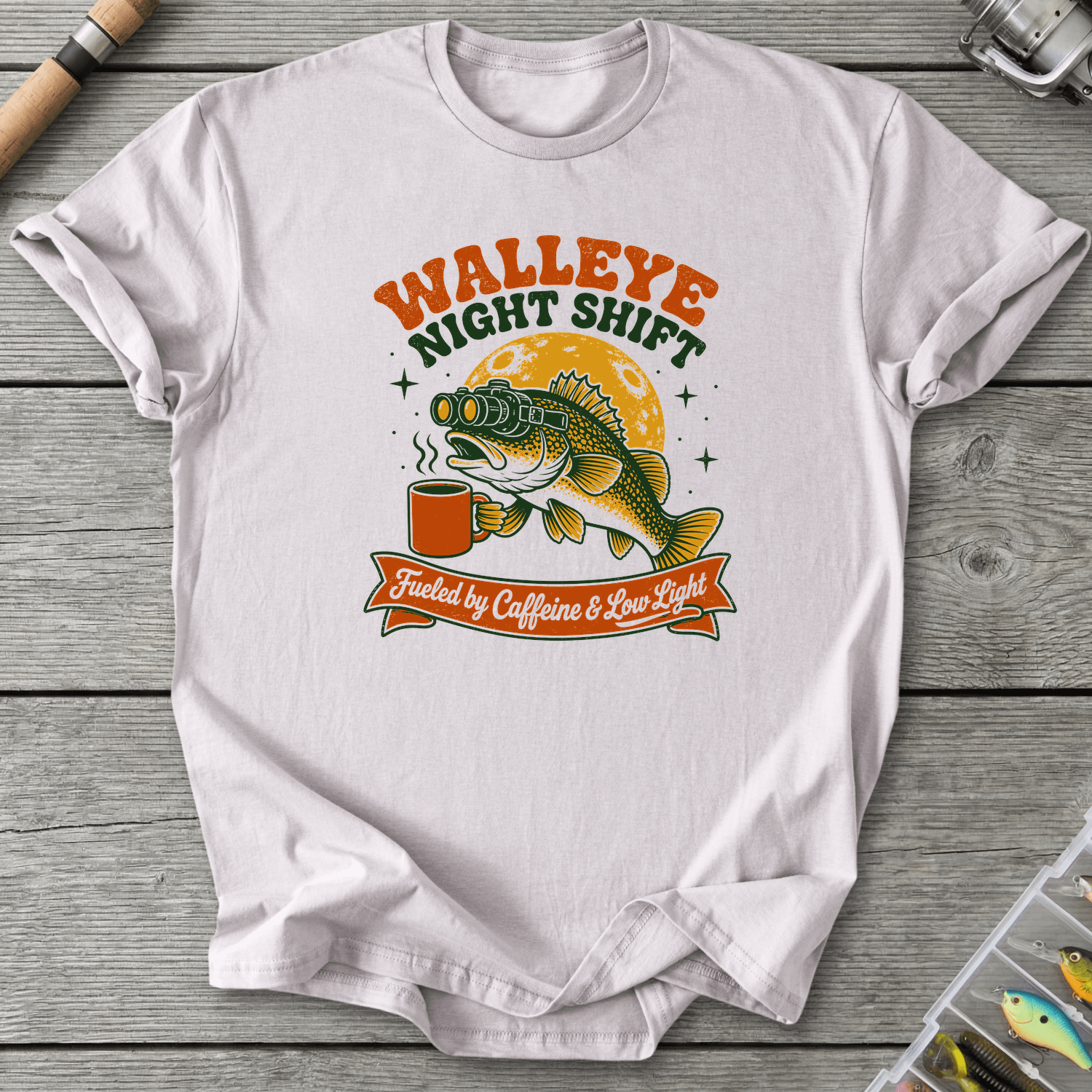 Walleye Night Shift T-Shirt in Ice Grey | River Giants Club