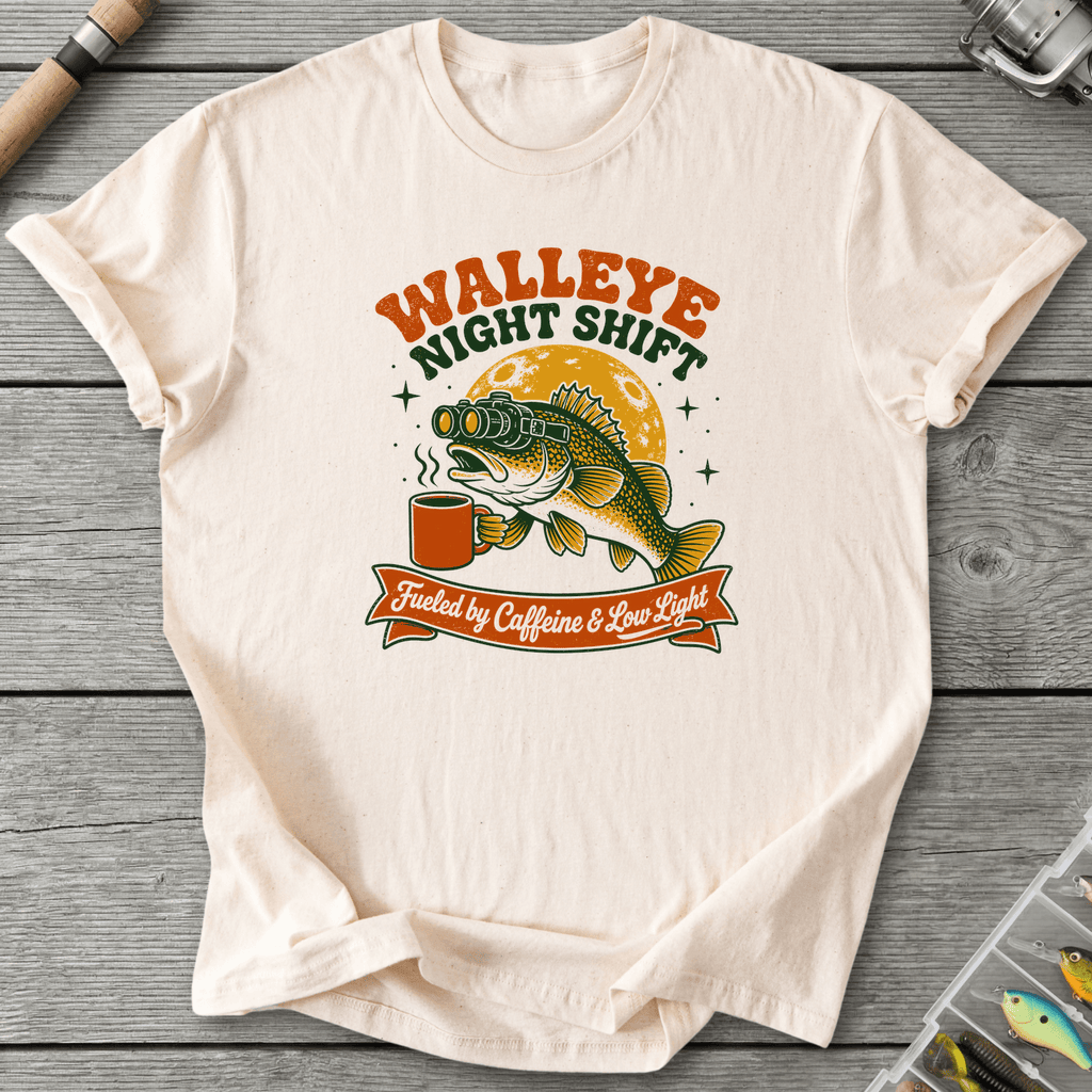 Walleye Night Shift T-Shirt in Natural | River Giants Club