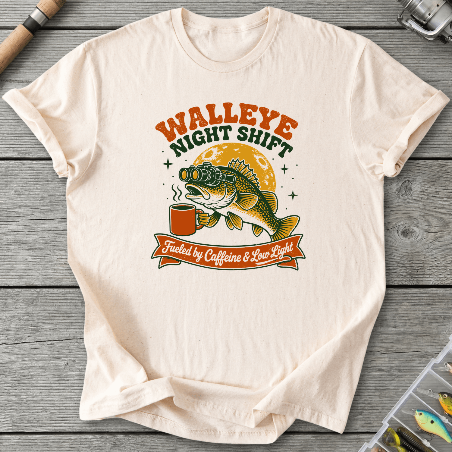 Walleye Night Shift T-Shirt in Natural | River Giants Club