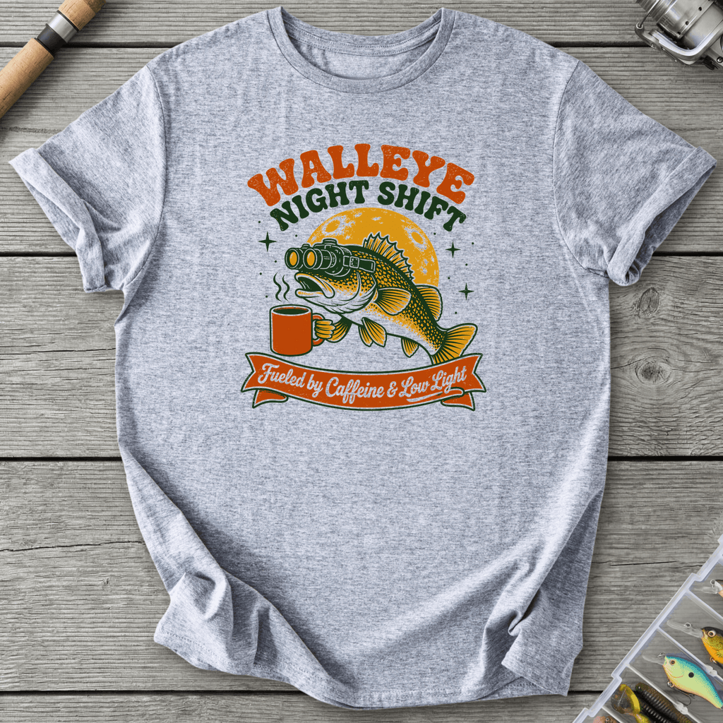 Walleye Night Shift T-Shirt in Sport Grey | River Giants Club