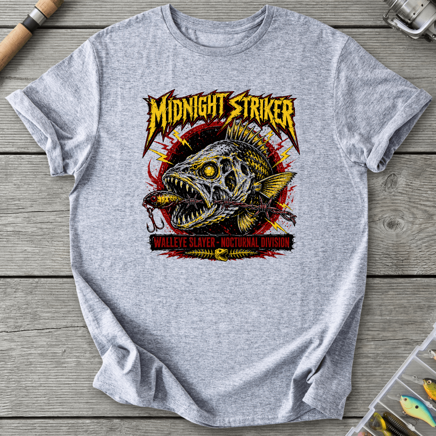 Walleye Slayer T-Shirt in Sport Grey | River Giants Club