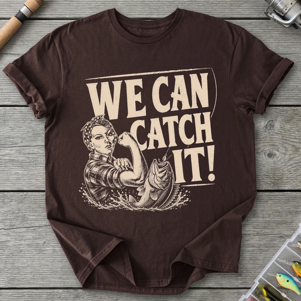 We Can Catch It Fisherwoman T-Shirt in Dark Chocolate | River Giants Club