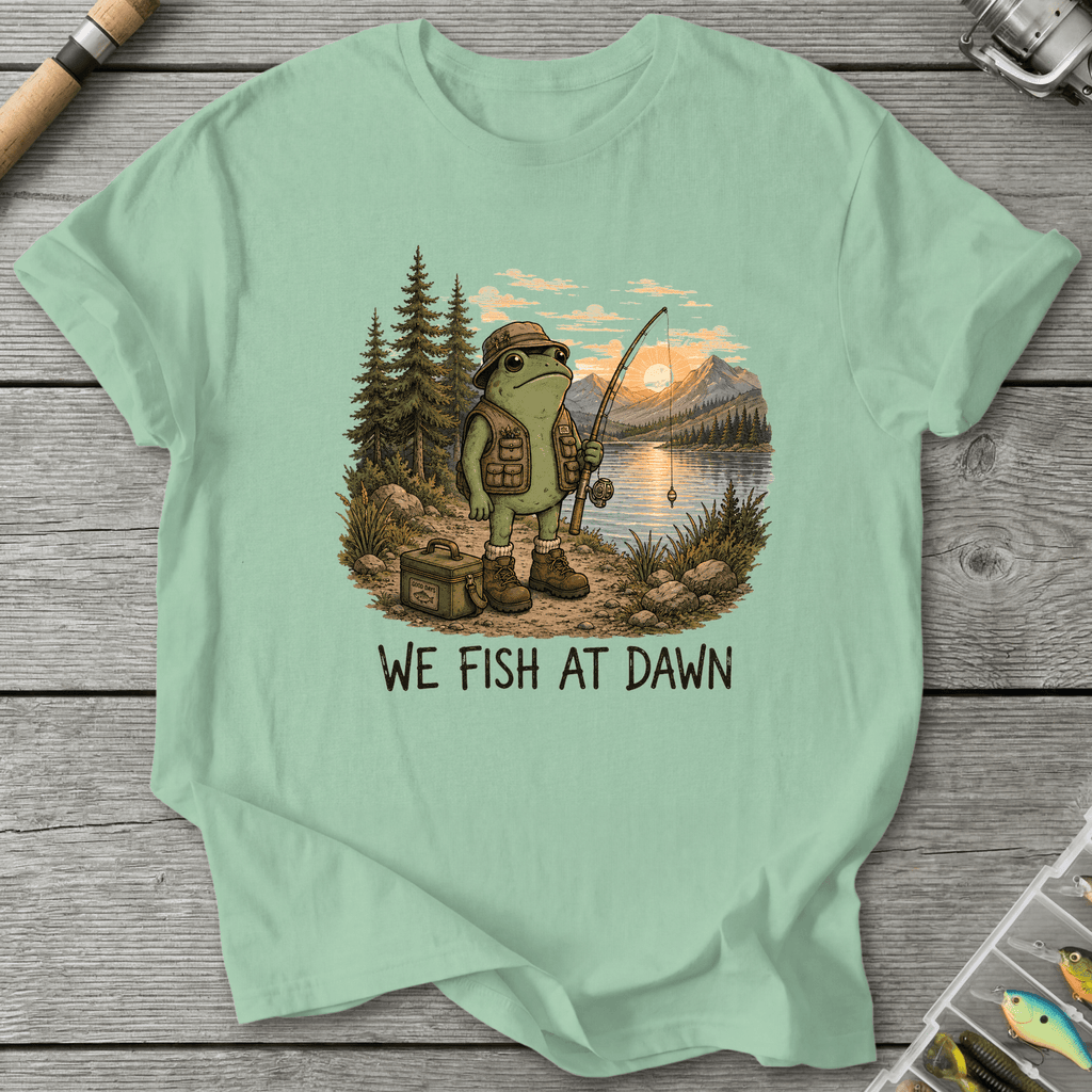 We Fish at Dawn T-Shirt in Mint Green | River Giants Club