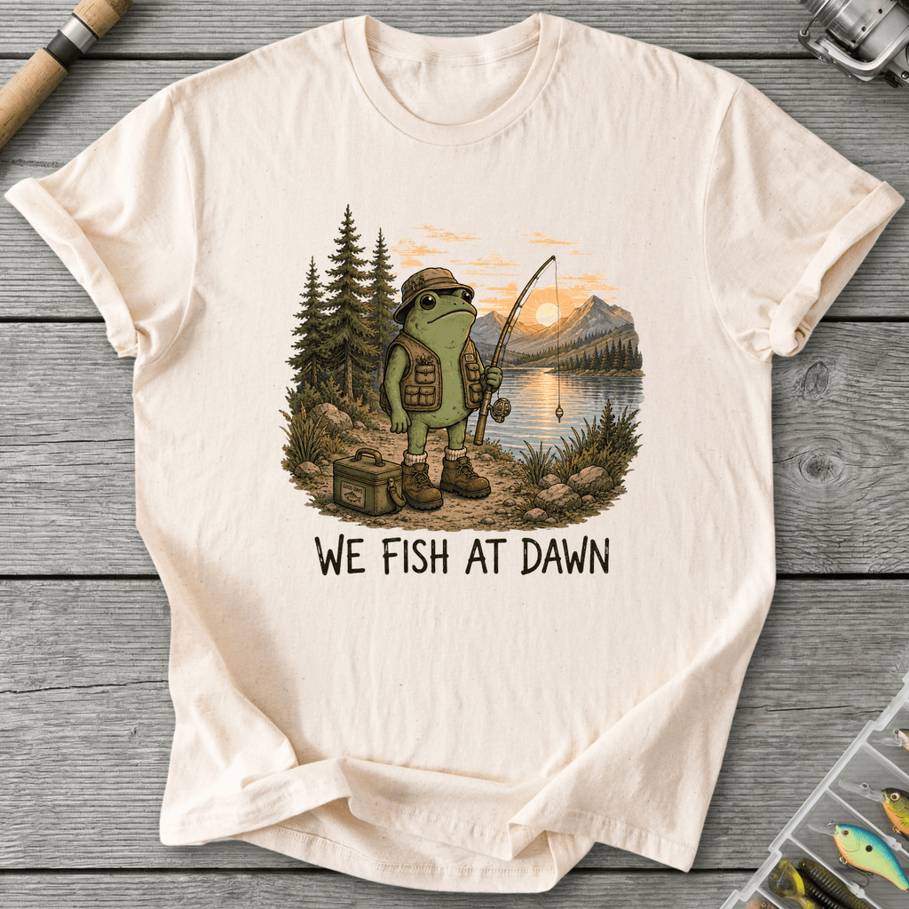 We Fish at Dawn T-Shirt in Natural | River Giants Club
