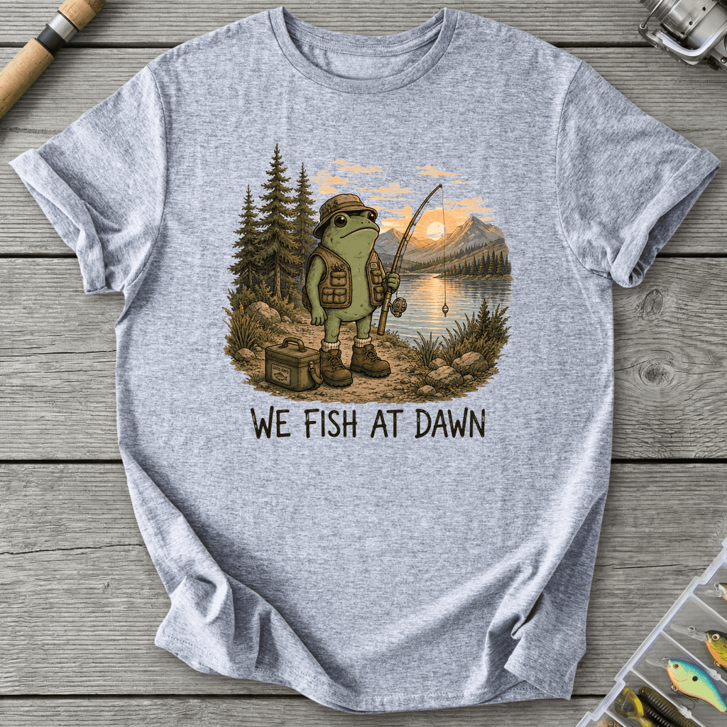 We Fish at Dawn T-Shirt in Sport Grey | River Giants Club