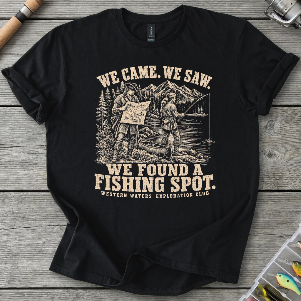 We Found a Fishing Spot T-Shirt in Black | River Giants Club