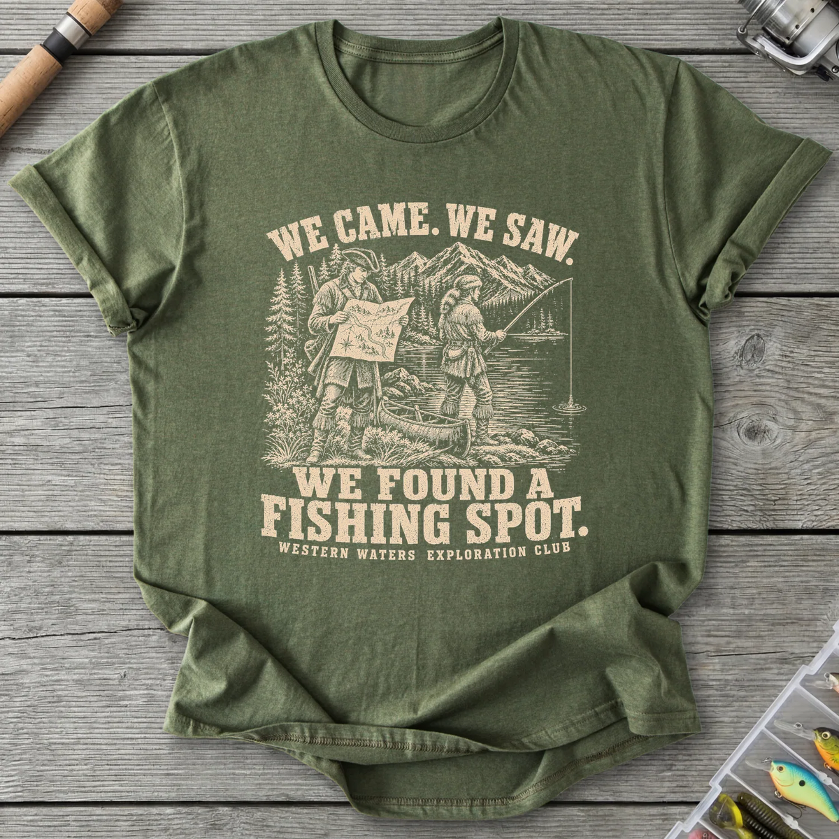 We Found a Fishing Spot T-Shirt in Military Green | River Giants Club