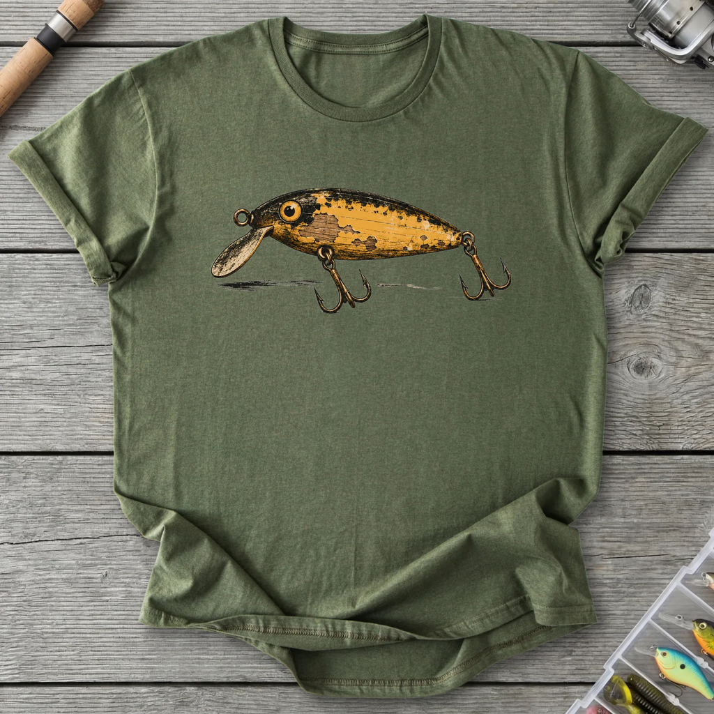 Weathered Crankbait T-Shirt in Military Green | River Giants Club
