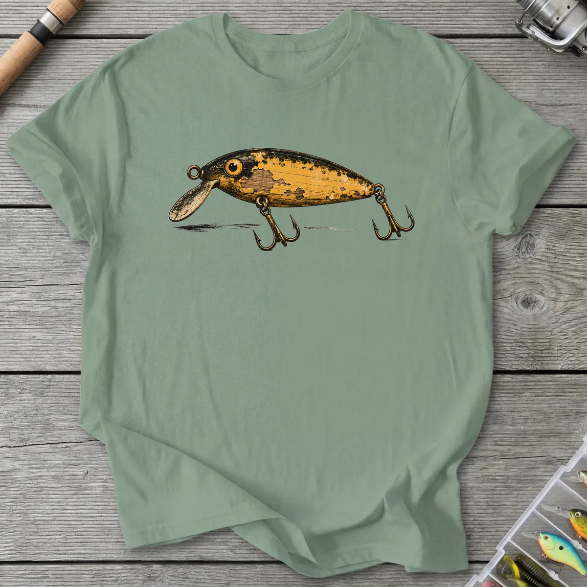 Weathered Crankbait T-Shirt in Sage | River Giants Club