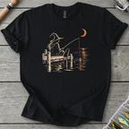 Witch and Cat Fishing T-Shirt in Black | River Giants Club