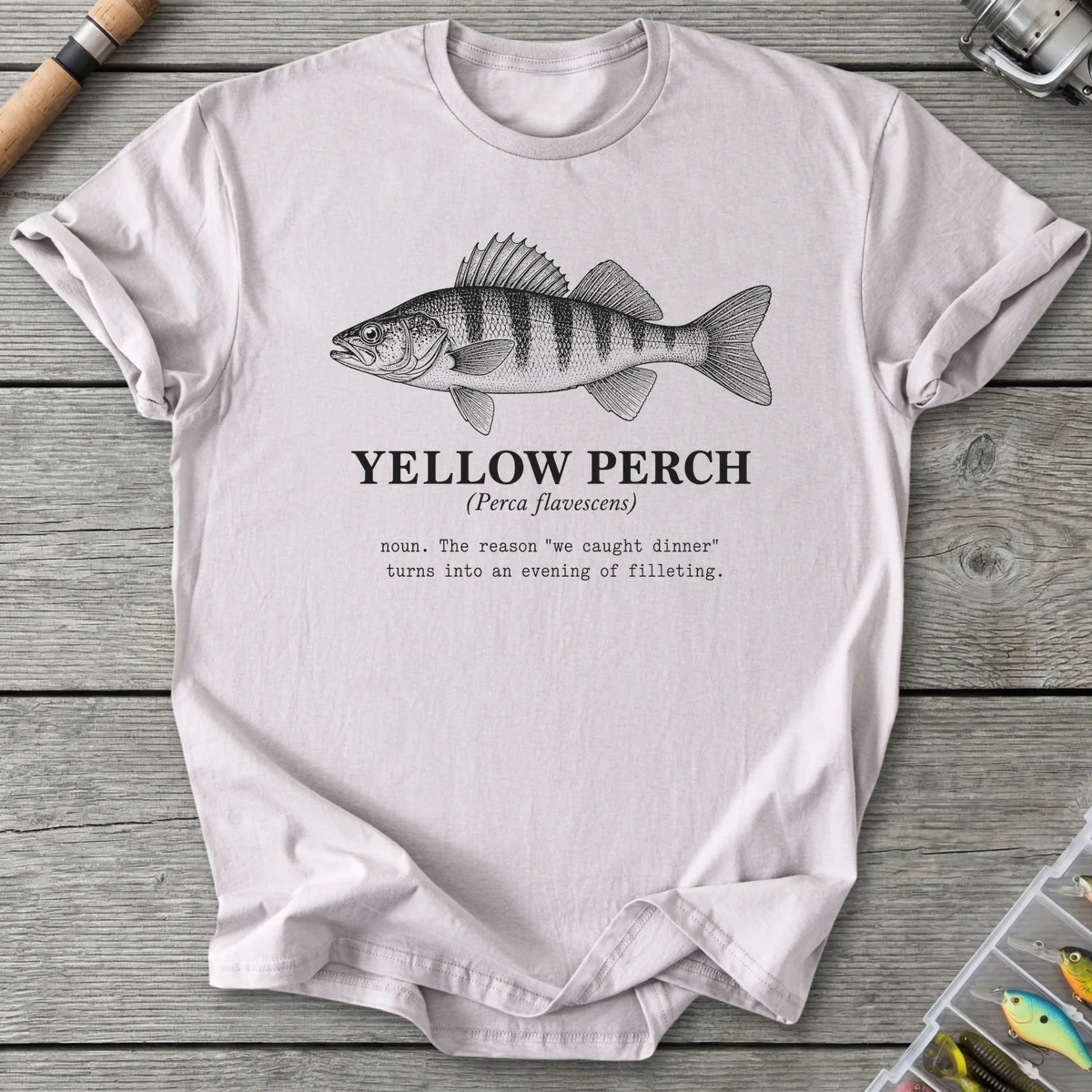 YELLOW PERCH Definition T-Shirt in Ice Grey | River Giants Club