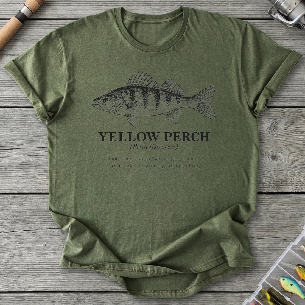 YELLOW PERCH Definition T-Shirt in Military Green | River Giants Club
