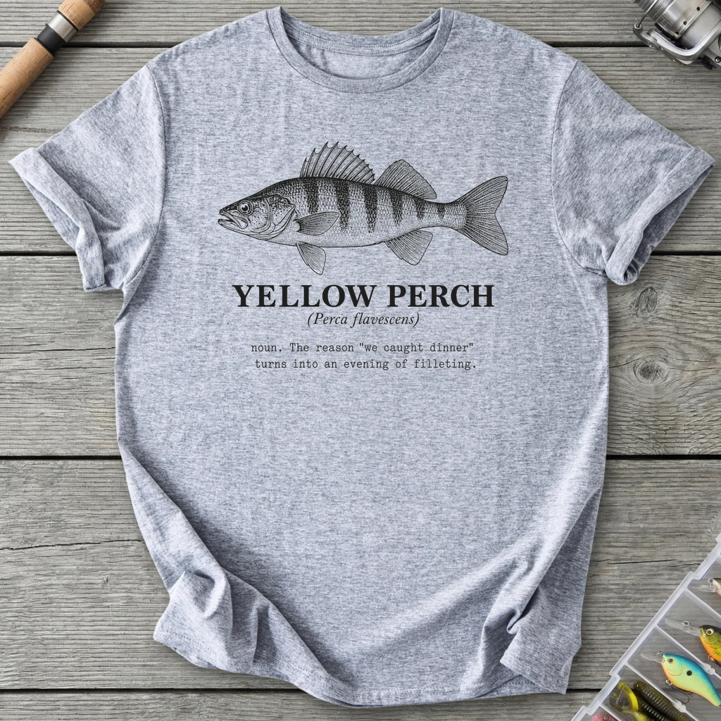YELLOW PERCH Definition T-Shirt in Sport Grey | River Giants Club