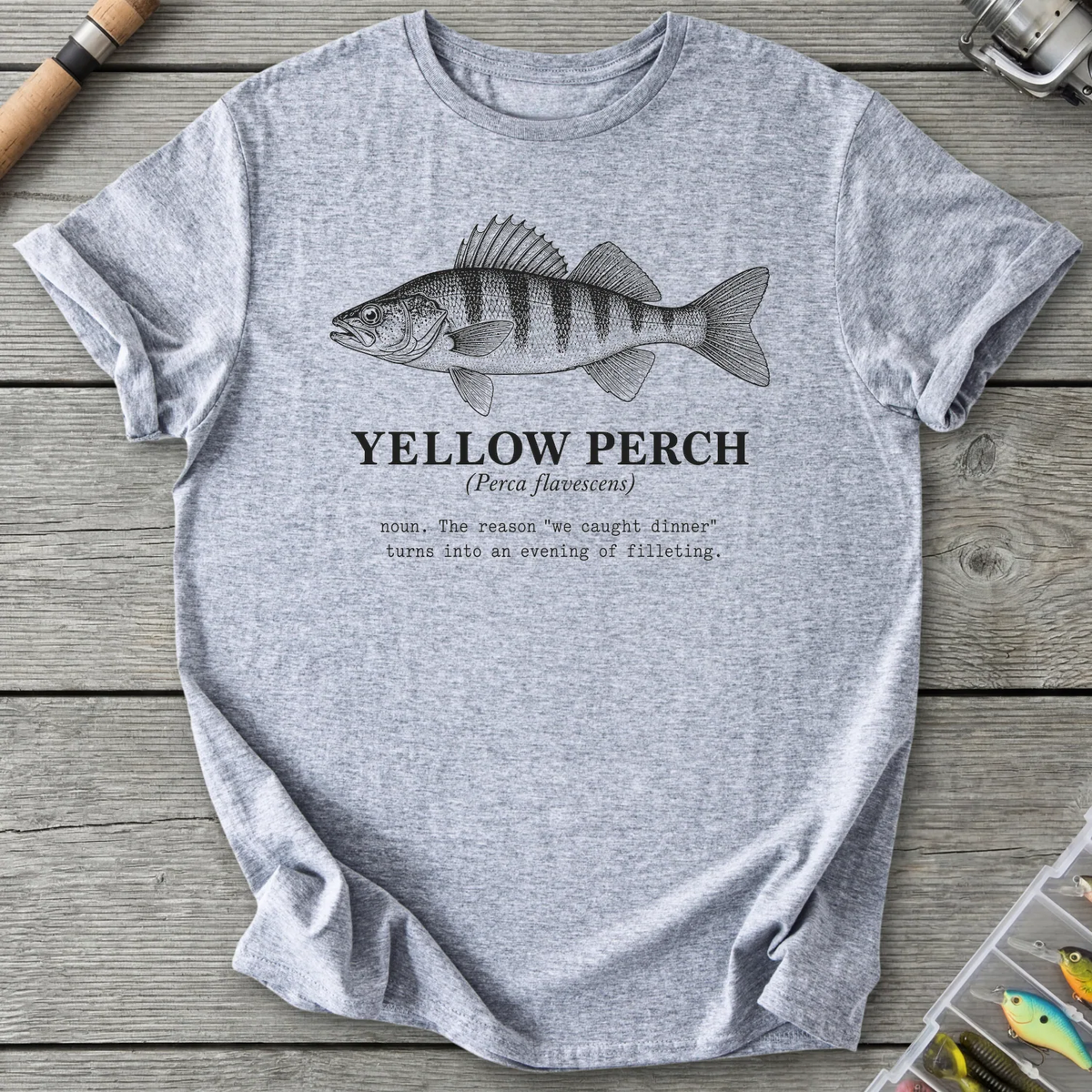 YELLOW PERCH Definition T-Shirt in Sport Grey | River Giants Club