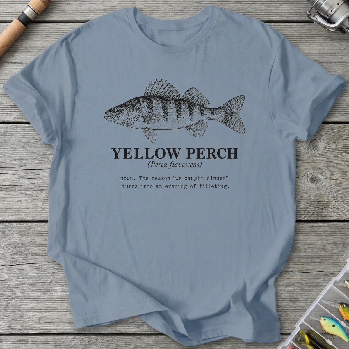 YELLOW PERCH Definition T-Shirt in Stone Blue | River Giants Club