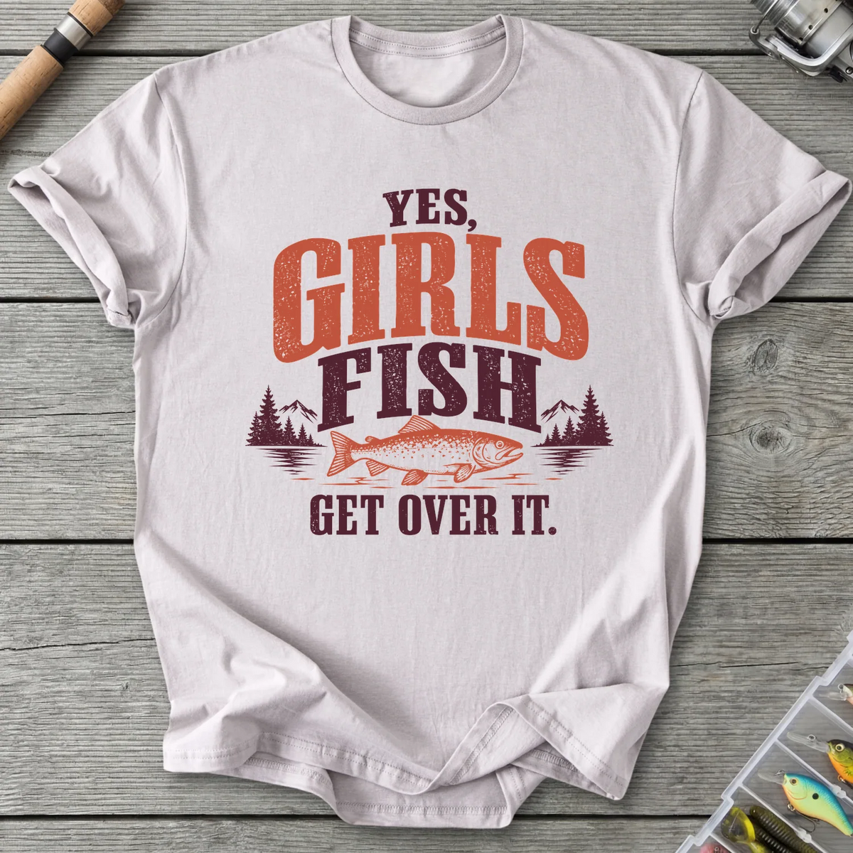 Yes Girls Fish Get Over It T-Shirt in Ice Grey | River Giants Club