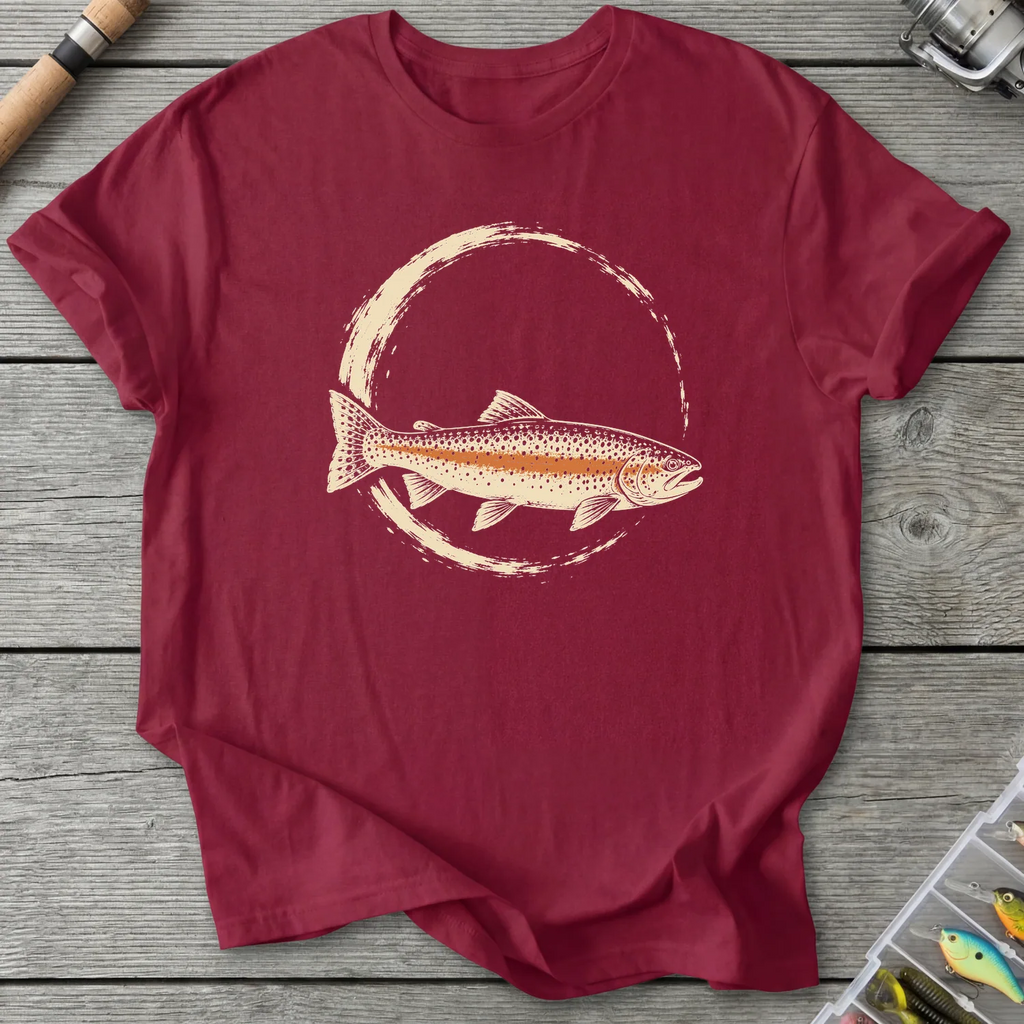 Zen Trout T-Shirt in Cardinal Red | River Giants Club