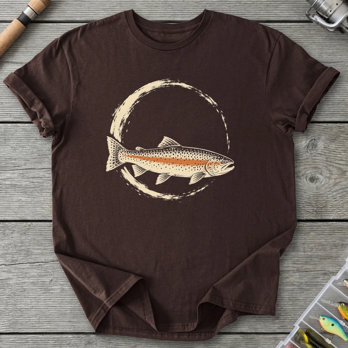 Zen Trout T-Shirt in Dark Chocolate | River Giants Club